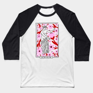 Afrodita Greek Goddess floral Baseball T-Shirt